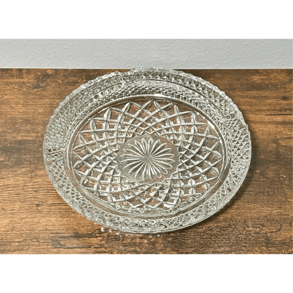 Vintage Anchor Hocking Large Wexford Crystal Ashtray 8.5” - Picture 1 of 9